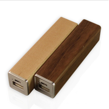 rectangle tube wood mobile power 2000mAh wood power bank laser carving logo